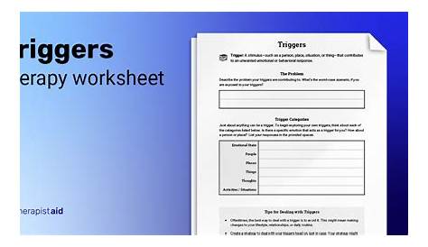 identify triggers worksheets