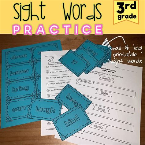 3rd Grade Sight Words Practice Spelling Practice Sight Word Practice