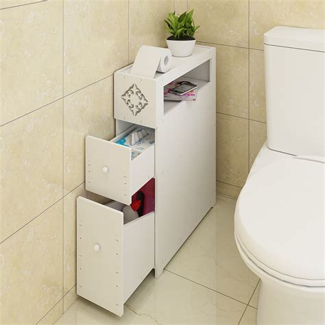 The traditional bathroom cabinet has a soft white finish that blends well with most decors and settings. USD 46.65 Bathroom toilet side cabinet waterproof toilet ...