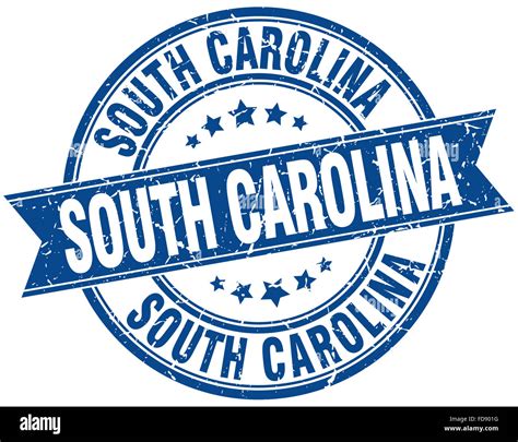 South Carolina Blue Round Grunge Vintage Ribbon Stamp Stock Photo Alamy