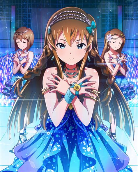 Safebooru 3girls Blue Eyes Brown Hair Dress Hagiwara Yukiho