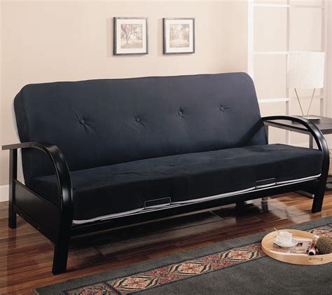 Available with or without drawers. Coaster Futons Contemporary Metal Futon Frame and Mattress ...