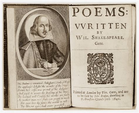 Shakespeare Poems Nfrontispiece To John Bensons 1640 Edition Of