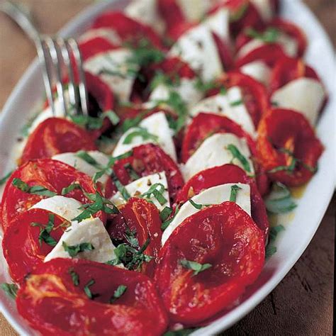 Bruschetta with tomato and basil. Barefoot Contessa | Roasted Tomato Caprese Salad | Recipes