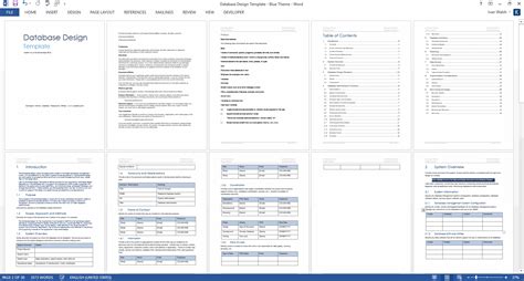 Database Design Document Ms Word Template Ms Excel Data Model