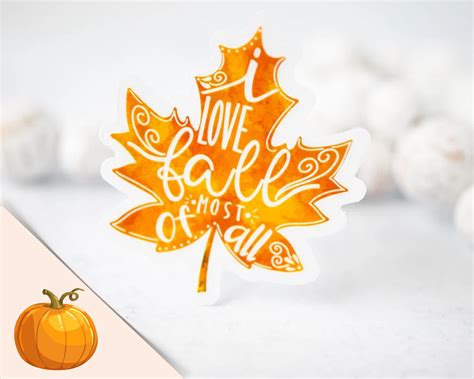 Transparent Autumn Decal Love Fall Leaf Sticker Window Sticker