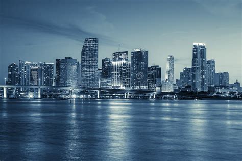 Miami Skyline Stock Photo Image Of Location Light City 44799896