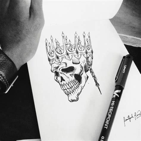Skeleton Drawings Skeleton Tattoos Skeleton King King Tattoos Dark