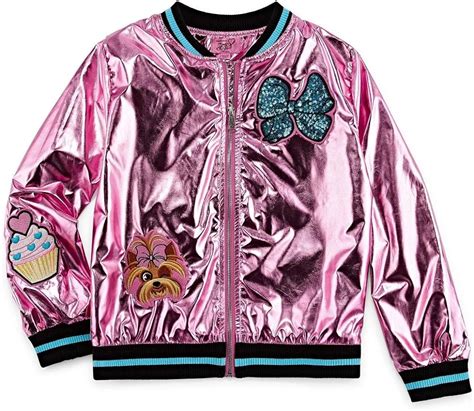 Girls Jojo Siwa Metallic Pink Bomber Jacket 10 12 Clothing