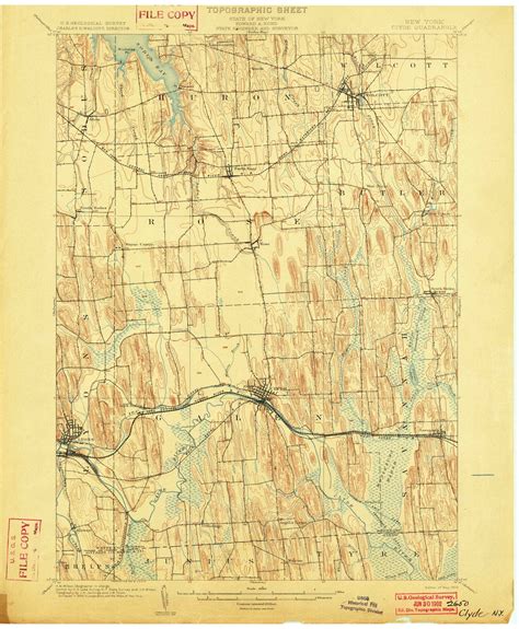 Clyde Ny 1902 1902 Usgs Old Topo Map 15x15 Ny Quad Old Maps