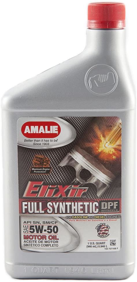 Amalie 75716 56 Elixir 5w 50 Full Synthetic Motor Oil 1