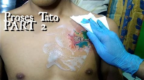 Part Proses Pembuatan Tato Nama Water Color By Chal Ink Tattoo Studio