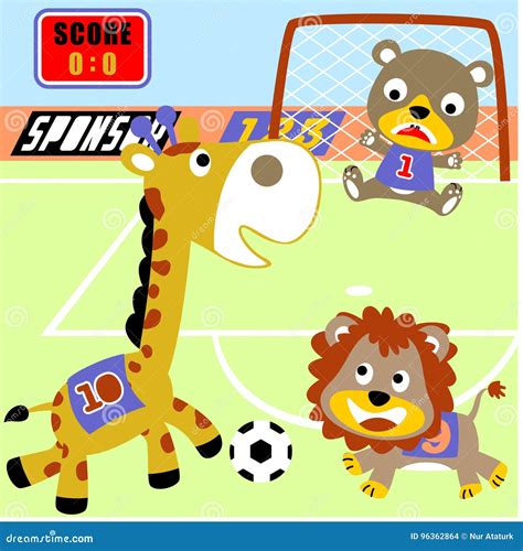 Animals Soccer Player Vector Cartoon Stock Vector Illustration Of