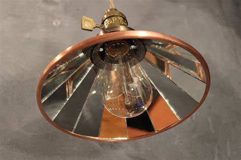 Industrial Pendant Lamp w/ Cone Mirror Reflector Shade - Vintage ...