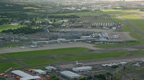 55k Stock Footage Aerial Video Of Edinburgh Airport Runways And