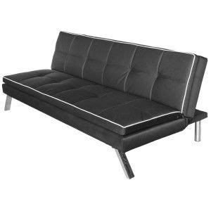 The decoration, durability, comfort and space. Sofa Bed (Black with white piping) | Sofa bed black, Sofa bed, Fold out beds