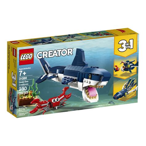 Lego Creator 3in1 Deep Sea Creatures 31088 Shark Crab Squid Or Angler