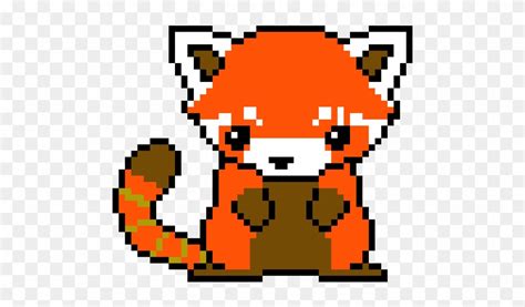 Red Panda Pixel Art Grid Red Panda Hd Png Download 610x660