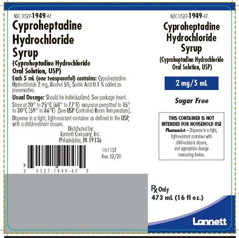 Ndc 0527 1949 Cyproheptadine Hydrochloride Solution Oral Label
