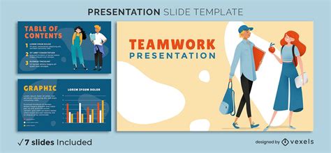 Teamwork Presentation Template Vector Download