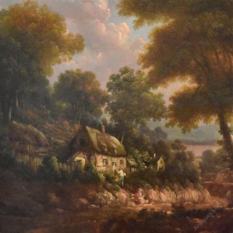Antiques Atlas Fine Cottage Scene Oil Painting
