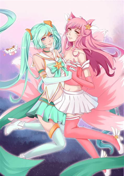 Star Guardian Ahri And Sona Wallpapers And Fan Arts League Of Legends