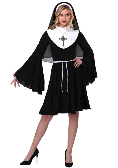 Adult Women Classic Deluxe Nun Costume Halloween Habit Fancy Dress