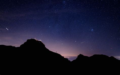 Download Wallpaper 3840x2400 Mountains Night Dark Starry Sky Stars