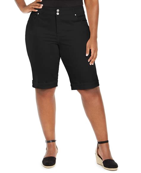 Style And Co Plus Size Denim Bermuda Shorts Created For Macys In Black