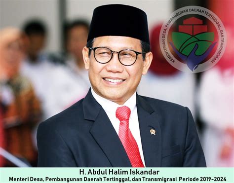 Abdul Halim Iskandar Menteri Desa Pdtt Periode 2019 2024 Info Desa
