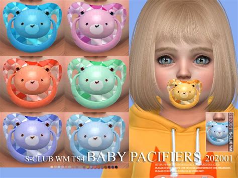S Club Ts4 Wm Baby Pacifiers 202001 Sims Baby Sims 4 Sims 4 Toddler