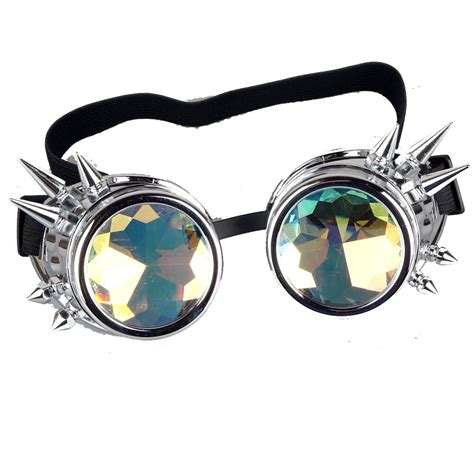 Steampunk Goggle Glasses With Spikes Multicolor Welding And Gothic Cosplay Accessory