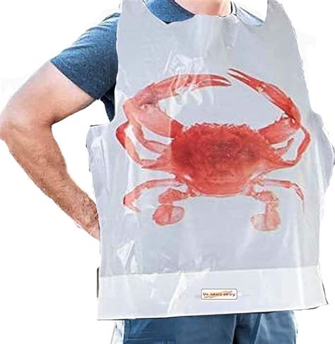 Disposable Plastic Crab Bibs 25 Pack Disposable Adult Crab