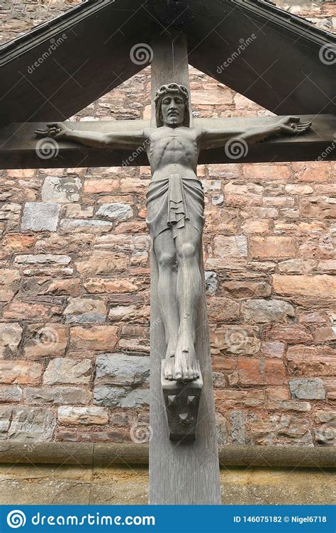 Wooden Statue Of Christ On Cross Stock Photo Image Of Easter Church