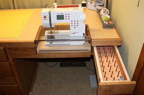 It is also known as a work table and contains a lot of workspace along with a complete kit of different sewing tools. My new Custom Made Sewing desk