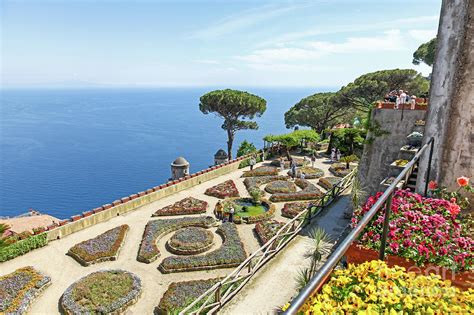 A View Of The Amalfi Coast From The Formal Gardens At Villa Rufo