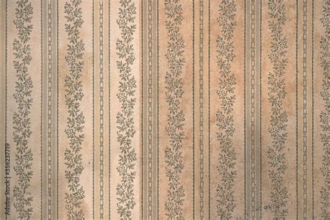 Vintage Decorative Wall Paper Surface With A Floral Pattern From