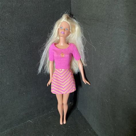 Barbie Doll By Mattel Long Blonde Hair ~ Blue Eyes ~ Pink Mini Skirt Outfit 7 95 Picclick