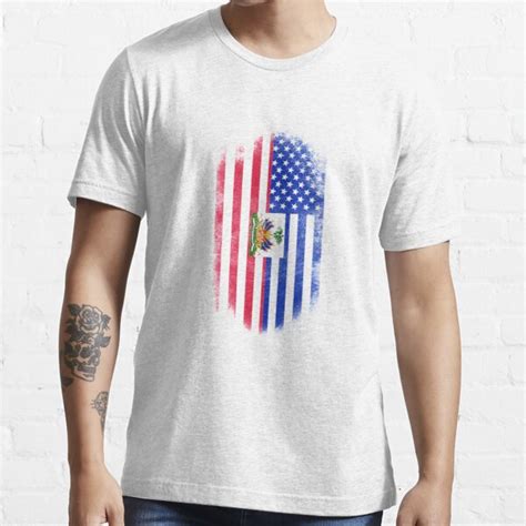 Haitian American Flag Haiti And Usa Design T Shirt For Sale By