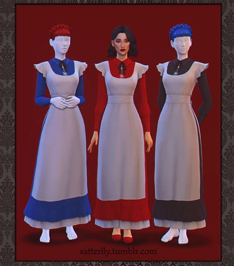Maid Dress Maria Sims 4 Dresses Sims Sims 4 Mods Clothes