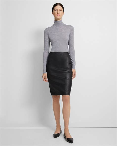 leather pencil skirt theory