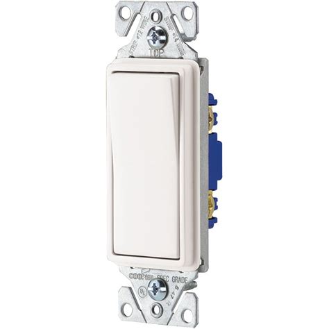 Shop Eaton 15 Amp White Rocker Light Switch At