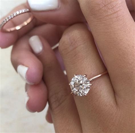 Rose Gold Diamond Round Brilliant Diamond Set Engagement Ring - Tradesy