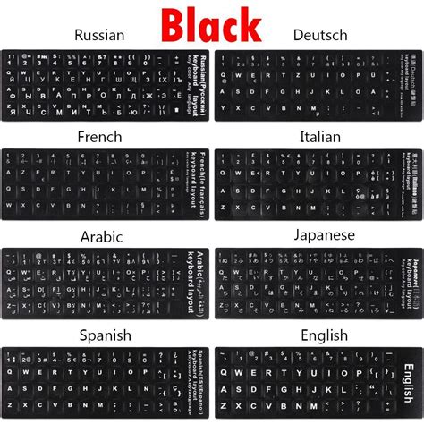 Arabic Deutsch Keyboard Stickers Russian Letter Alphabet Layout Spanish