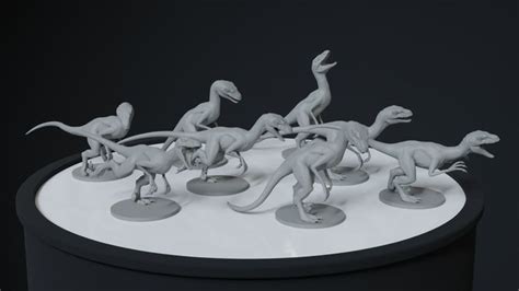 Velociraptor Pack Posed Printable Models 3d Model 3d Printable Cgtrader