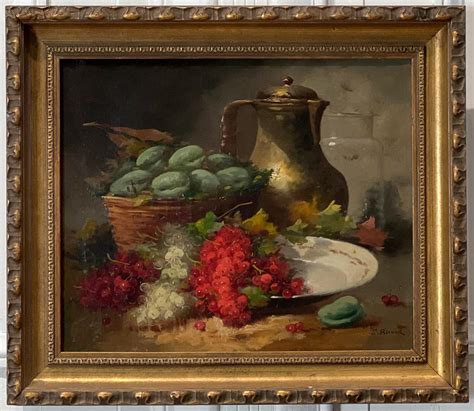 Bid Now Antique Spanish Still Life Oil On Canvas Painting May 6