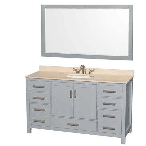 Newtown 72 double bathroom vanity set. Sheffield 60" Single Bathroom Vanity in Gray with ...