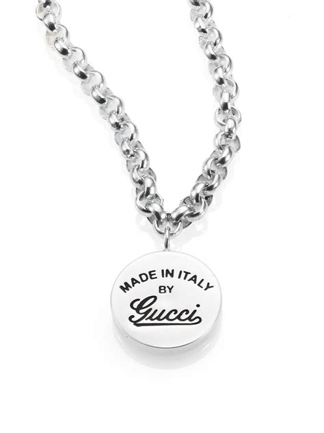 Gucci Sterling Silver Signature Necklace In Metallic For Men Lyst