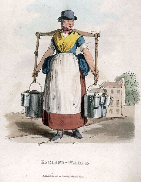 Milk Maid Circa 1813 A Woman Selling Milk In Print 11793272