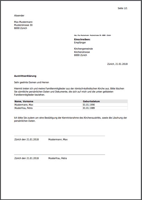 Das wegerecht wird auch als. Kirchenaustritt Schweiz kostenlos online als PDF erstellen